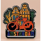 Matix Magneet Amsterdam huisjes en Oranje Fiets