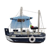 Typisch Hollands Antikes Fischerboot blau/weiß 10,5 cm