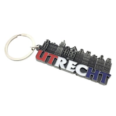 Matix Schlüsselanhänger mit Utrecht-Briefen – Häuser und Domturm – aus Zinn