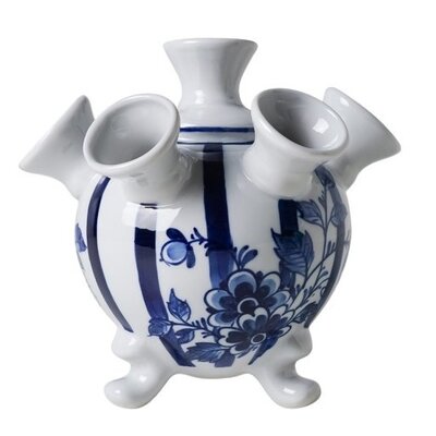 Heinen Delfts blauw Large Delft blue tulip vase on legs - fair floral - Copy