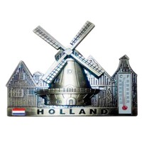 Matix Magneet molen & huisjes Holland - brons
