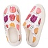 Robin Ruth Damenpantoffeln - Weiß mit Tulpenmuster, Größe 40-41