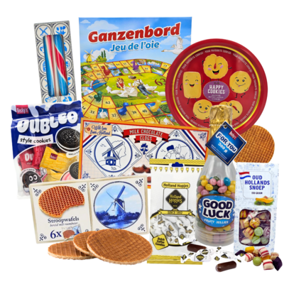 Typisch Hollands Niederländisches Familiengeschenk- und Spielepaket – Gänsespiel