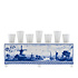 Heinen Delfts blauw Delfter blaue Tulpenvase – Windmühlen- und Wasserlandschaft