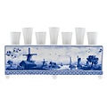 Heinen Delfts blauw Delfter blaue Tulpenvase – Windmühlen- und Wasserlandschaft