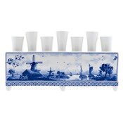 Heinen Delfts blauw Tulpenvaas Delfts blauw - Molen en waterlandschap