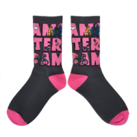 Robin Ruth Damensocken Amsterdam - Schwarz-Rosa - Größe 36-41
