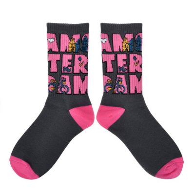 Robin Ruth Damensocken Amsterdam - Schwarz-Rosa - Größe 36-41