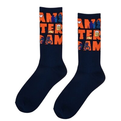 Robin Ruth Men's socks Amsterdam - Black-Orange - size 41-46