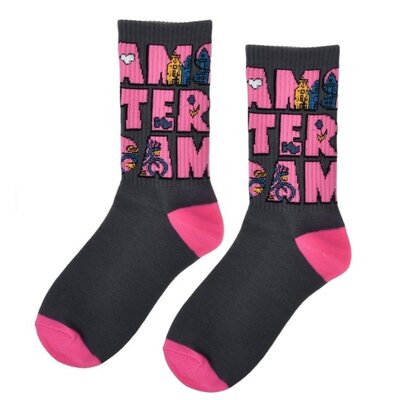 Robin Ruth Damensocken Amsterdam - Schwarz-Rosa - Größe 36-41