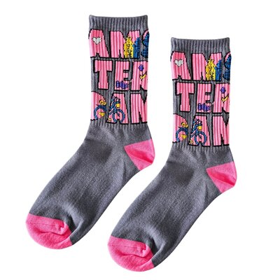 Robin Ruth Damessokken Amsterdam - Grijs-Roze - maat 36-41