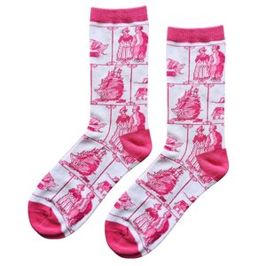 Holland sokken Women's socks -White-Pink- size 36-42