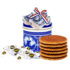 Stroopwafels (Typisch Hollands) Stroopwafels in blik - met klompjes en hopjes (Delfts blauw)