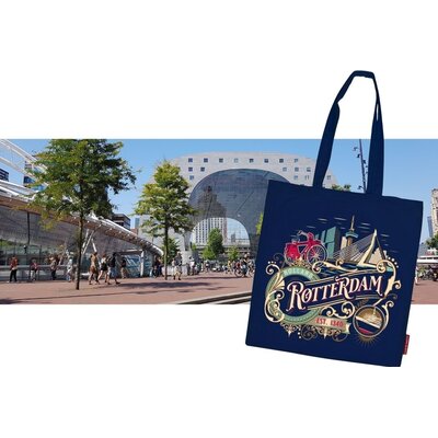 Matix Baumwolltasche Rotterdam blaue Ornamente