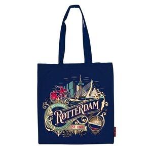 Matix Baumwolltasche Rotterdam blaue Ornamente