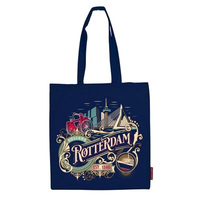 Matix Baumwolltasche Rotterdam blaue Ornamente