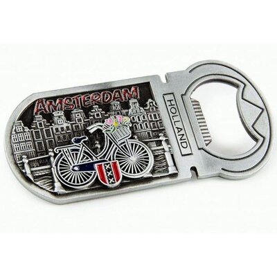 Matix Magneet opener fiets met glitter letters Amsterdam - tin