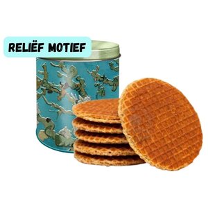 Stroopwafels (Typisch Hollands) Stroopwafels in geprägter Dose – Van Gogh – Mandelblüte