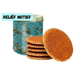 Stroopwafels (Typisch Hollands) Stroopwafels in reliëf-blik - van Gogh- Amandelbloesem