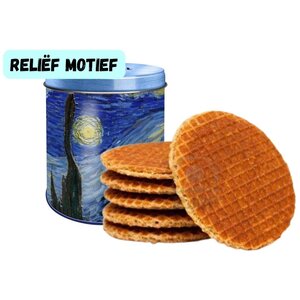 Stroopwafels (Typisch Hollands) Stroopwafels in reliëf-blik - van Gogh - Sterrennacht