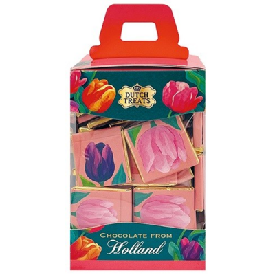 Typisch Hollands Giftset kerstbal en chocolade - thema tulpen uit Holland