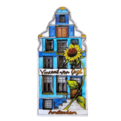 Typisch Hollands Magneet gevelhuisje - Vincent van Gogh - Zonnebloemen -