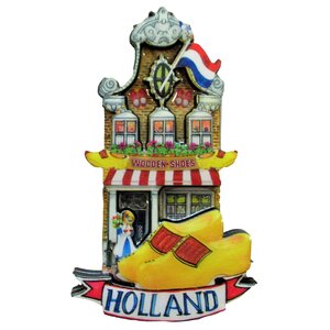 Typisch Hollands Magneet gevelhuisje - Klompen-Shop