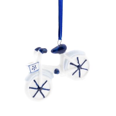 Heinen Delfts blauw Kerstornament Delfts blauwe fiets