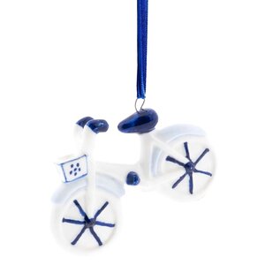 Heinen Delfts blauw Kerstornament Delfts blauwe fiets