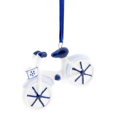 Heinen Delfts blauw Kerstornament Delfts blauwe fiets