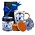 Typisch Hollands Delfter blau Geschenkset bestehend aus Tasse und Dose, Stroopwafeln und Grußkarte.