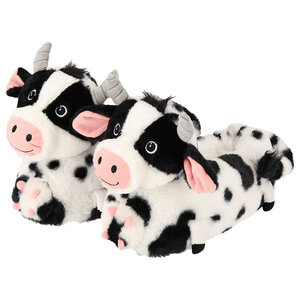 Apollo Dierenpantoffels - Koe -  Zwart-Wit