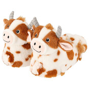 Apollo Dierenpantoffels - Koe -  Bruin-Wit