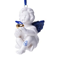 Heinen Delfts blauw Kerstornament Delfts blauwe engel