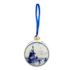Heinen Delfts blauw Flache Weihnachtskugel Windmühlen 8 cm - Delfter Blau
