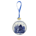 Heinen Delfts blauw Large flat Christmas bauble