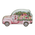 Becky`s Kerstblik - Roze auto met kerstman - gevuld met 15 heerlijke chocoladepralines