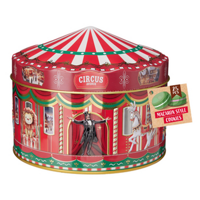 Becky`s Koektrommel - Circus - gevuld met macarons