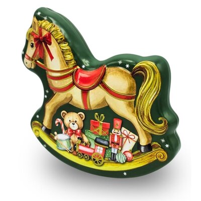 Becky`s Christmas Tin - Rocking horse filled with Caramel toffees in chocolate