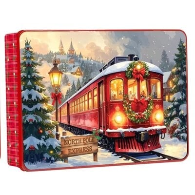 Becky`s Kerstblik met heerlijke boterkoekjes met sprinkles  300g  - North pole express