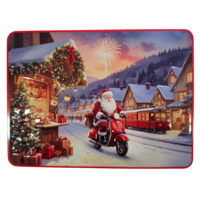Becky`s Weihnachtsdose mit leckeren Butterkeksen mit Streuseln (300 g) – Weihnachtsmann auf einem Roller