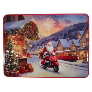 Becky`s Christmas tin with delicious butter cookies with sprinkles 300g - Santa on a scooter