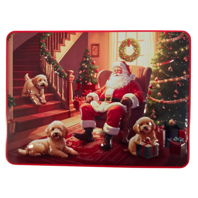 Becky`s Christmas tin with delicious butter cookies with sprinkles 300g - Santa - Labradoodles