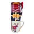 Becky`s Kerstgeschenkset 4-delig met grote kerstmok ,cacao en koekjes - Rudolph