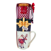 Becky`s 4-piece Christmas gift set with large Christmas mug, cocoa and cookies - Rudolph