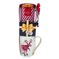 Becky`s Kerstgeschenkset 4-delig met grote kerstmok ,cacao en koekjes - Rudolph