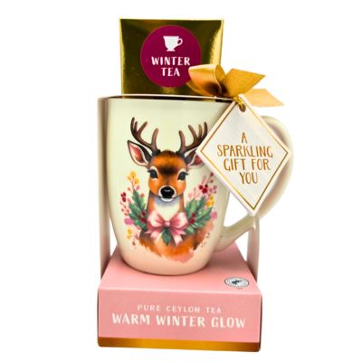 Becky`s Kerstcadeauset - Kerstmok met doosje winterthee - Rendier