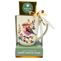 Becky`s Christmas gift set - Christmas mug with box of winter tea - Robin