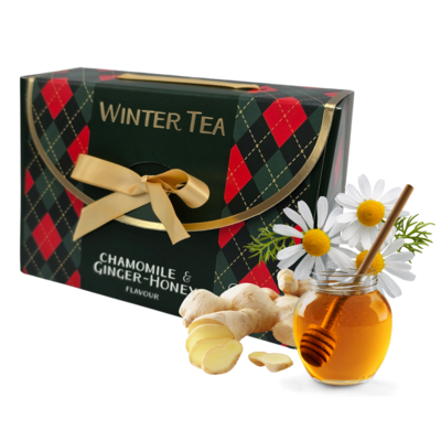 Becky`s Winter tea - chamomile/ginger/honey in a festive Christmas box