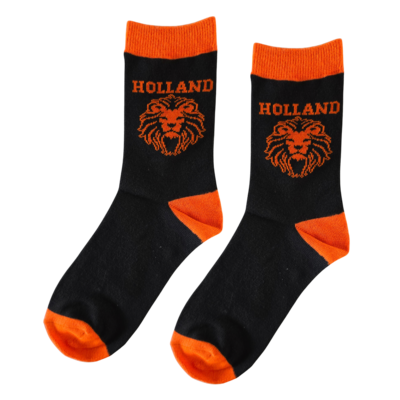 TTD Gifts Holland herensokken Zwart-Oranje maat 40-46